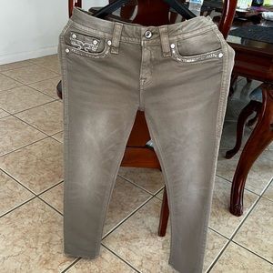 Rock Revival Boris Ankle Skinny Jeans Beige Size 28